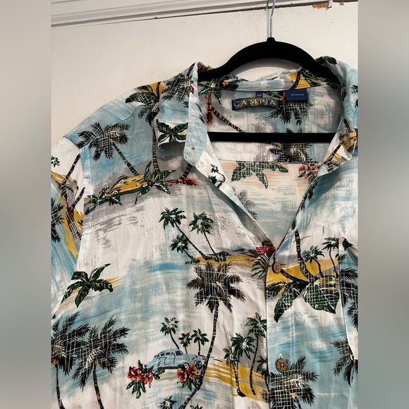Vintage 90s Campia Moda Hawaiian Shirt Size Mens 2 XL Floral Short Sleeve Button - Picture 5 of 11